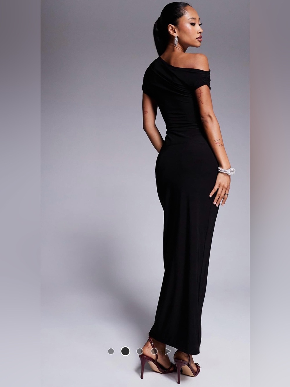 One-Shoulder Black Maxi Dress – Sleek Evening Gown
